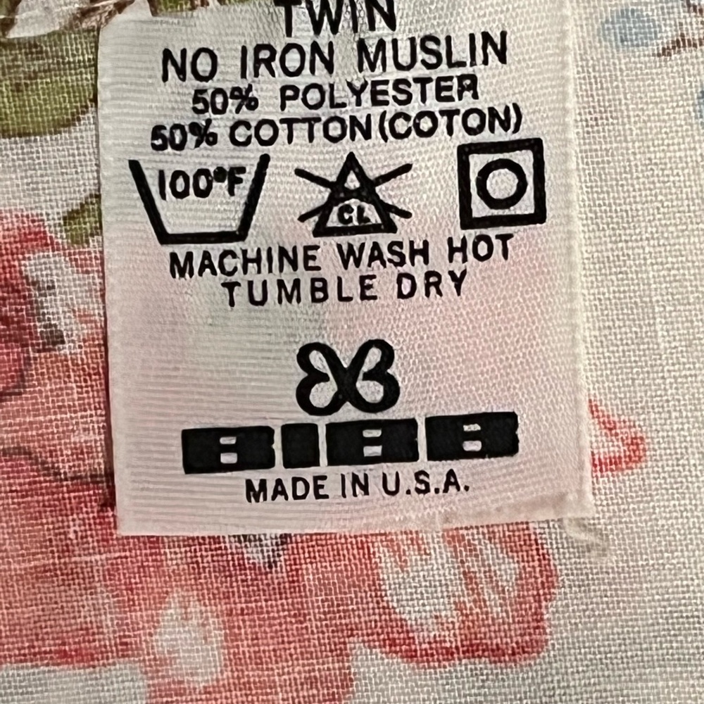 Vintage Bibb Muslin Twin Size Flat sheet